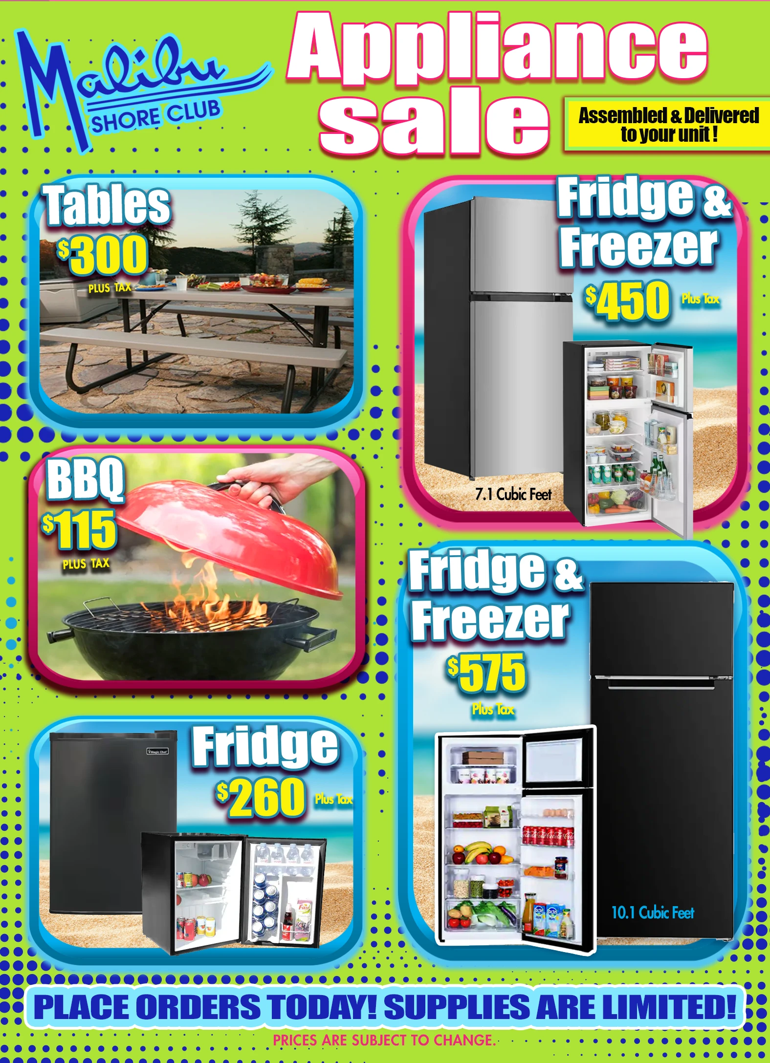 Malibu Shore Club Appliance Sale